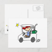 Golfer in Golfkar Briefkaart (Voorkant / Achterkant)