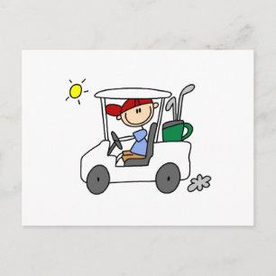 Golfer in Golfkar Briefkaart