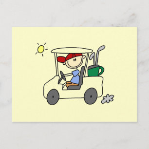 Golfer in Golfkar Briefkaart