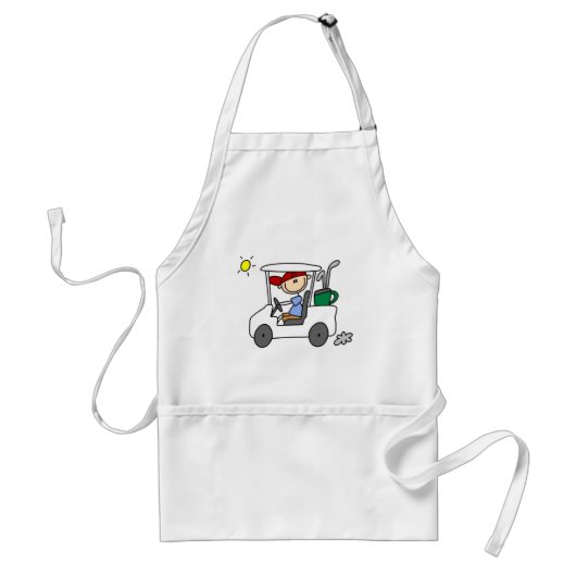 Golfer in Golfkar Standaard Schort (Voorkant)
