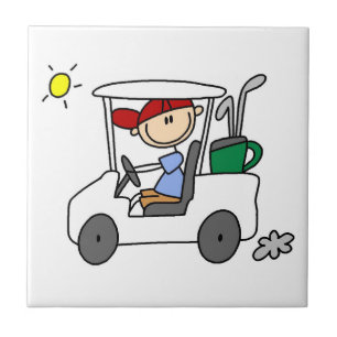 Golfer in Golfkar Tegeltje