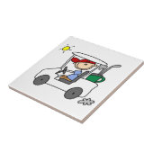 Golfer in Golfkar Tegeltje (Zijkant)