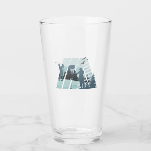 Golfer in mooie natuur glas (Voorkant)