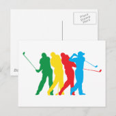 Golfer in Motion Briefkaart (Voorkant / Achterkant)