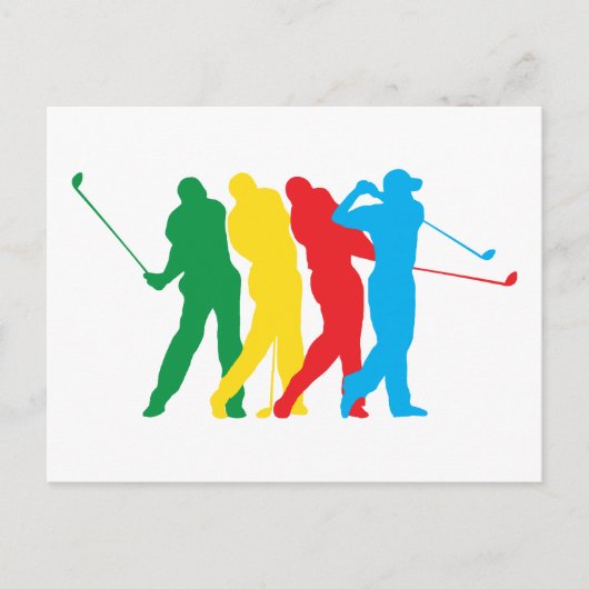 Golfer in Motion Briefkaart (Voorkant)