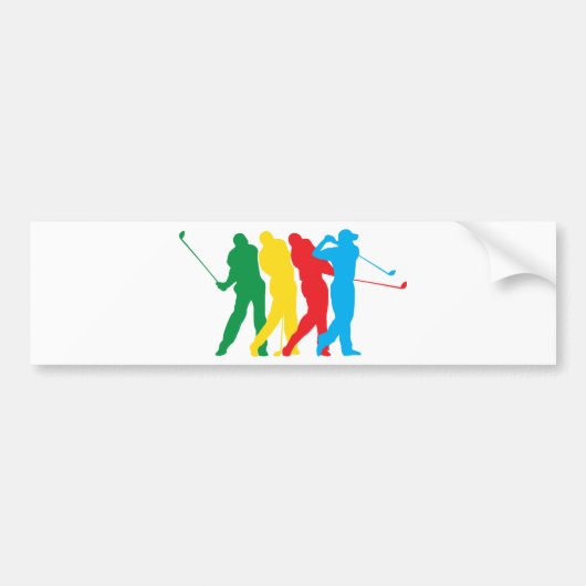 Golfer in Motion Bumpersticker (Voorkant)