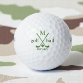 Golfer Initiaal en naam. Army-Green Monogram Golfballen