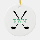 Golfer INITIALEN Clubs Course Game Timeless Golfin Keramisch Ornament (Voorkant)