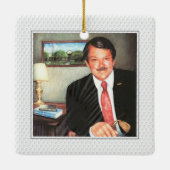 Golfer INITIALEN PHOTO Golf Ball Memorial Keepslag Keramisch Ornament (Achterkant)