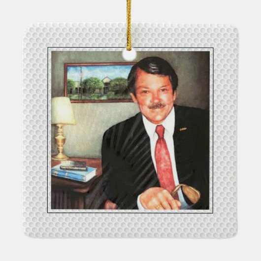 Golfer INITIALEN PHOTO Golf Ball Memorial Keepslag Keramisch Ornament (Achterkant)