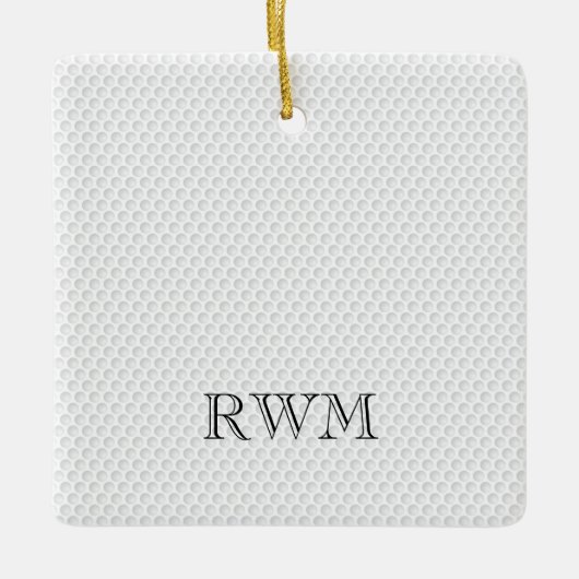 Golfer INITIALEN PHOTO Golf Ball Memorial Keepslag Keramisch Ornament (Voorkant)