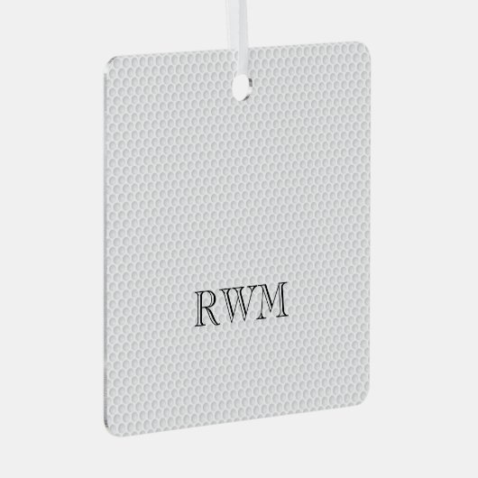 Golfer INITIALEN PHOTO Golf Memorial Keepslag Metalen Ornament (Voorkant Rechts)