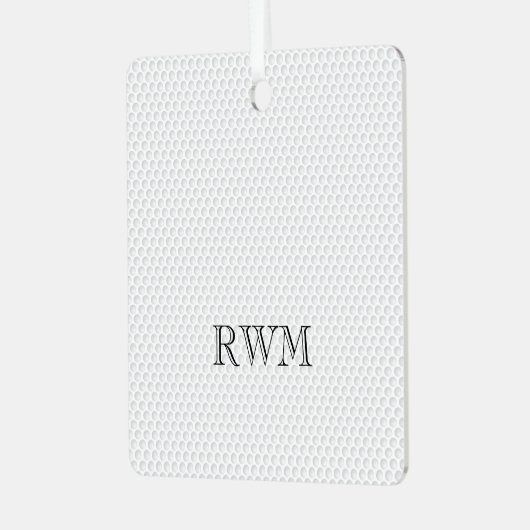 Golfer INITIALEN PHOTO Golf Memorial Keepslag Metalen Ornament (Voorkant links)