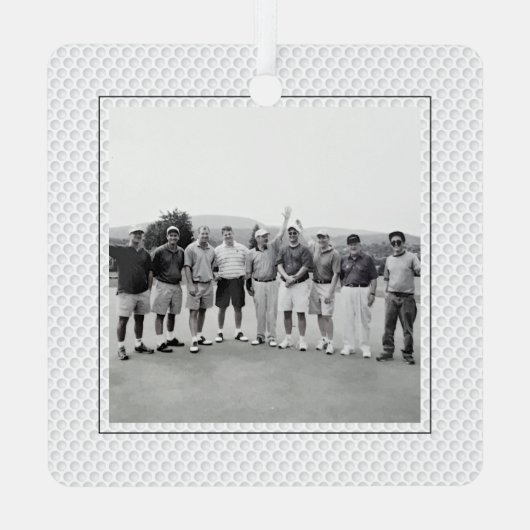 Golfer INITIALEN PHOTO Golf Memorial Keepslag Metalen Ornament (Achterkant)