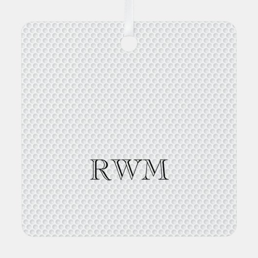 Golfer INITIALEN PHOTO Golf Memorial Keepslag Metalen Ornament (Voorkant)