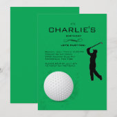 Golfer Invitation Kaart (Voorkant / Achterkant)