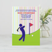 Golfer Invitation Kaart (Staand voorkant)