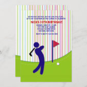 Golfer Invitation Kaart (Voorkant / Achterkant)