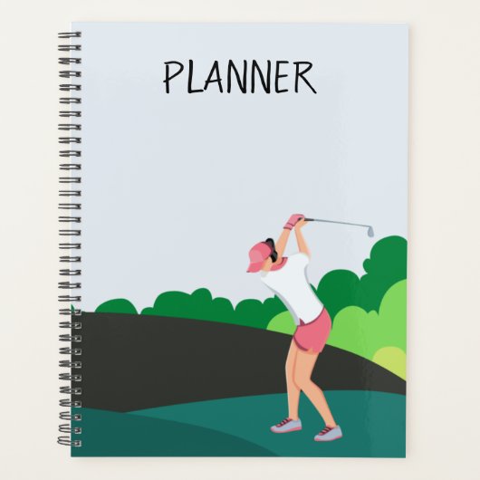 Golfer is golf voor dame planner (Voorkant)