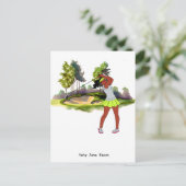 Golfer is golfen Waterverf voor vrouw golfer Briefkaart (Staand voorkant)