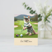 Golfer is golfing voor kattenliefhebbers beterscha briefkaart (Staand voorkant)