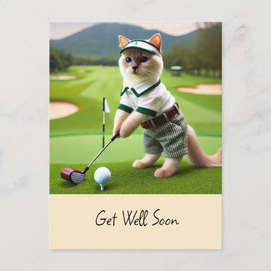Golfer is golfing voor kattenliefhebbers beterscha briefkaart (Voorkant)