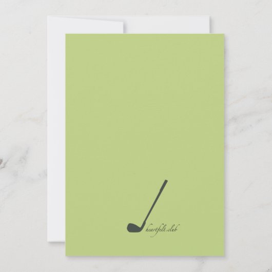 Golfer (JULLIE PICK COLOR BACKGROUND) Uitnodiging (Achterkant)