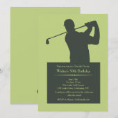 Golfer (JULLIE PICK COLOR BACKGROUND) Uitnodiging (Voorkant / Achterkant)