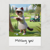 Golfer Kat mist je Briefkaart (Voorkant)