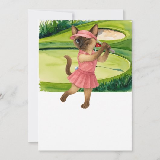 Golfer Kat Toernooi Kaart (Voorkant)