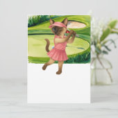 Golfer Kat Toernooi Kaart (Staand voorkant)