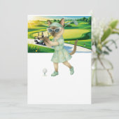 Golfer Kat  toernooi Kaart (Staand voorkant)