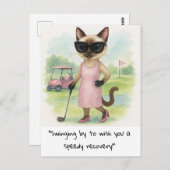Golfer Kattenliefhebbers beterschap spoedig herste Briefkaart (Voorkant / Achterkant)
