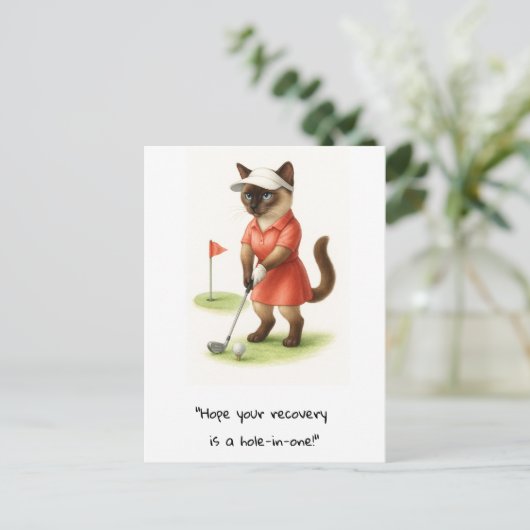 Golfer Kattenliefhebbers beterschap spoedig herste Briefkaart (Staand voorkant)