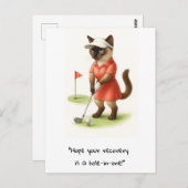 Golfer Kattenliefhebbers beterschap spoedig herste Briefkaart (Voorkant / Achterkant)