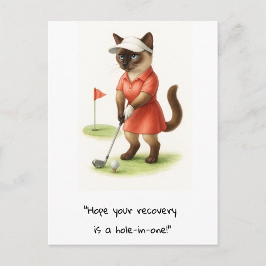 Golfer Kattenliefhebbers beterschap spoedig herste Briefkaart (Voorkant)