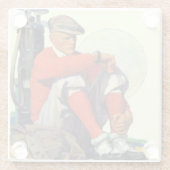 Golfer Kept Waiting Glazen Onderzetter (Achterkant)