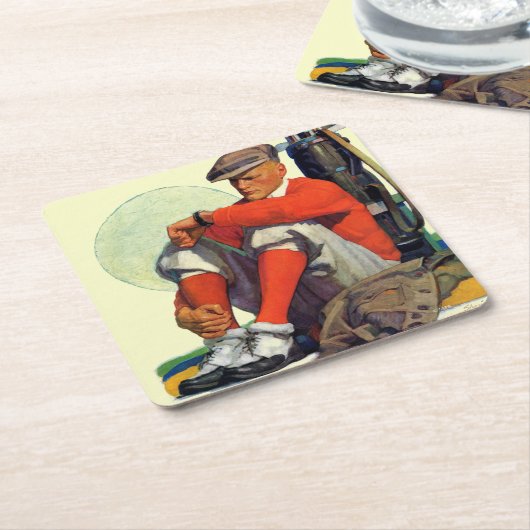 Golfer Kept Waiting Kartonnen Onderzetters (Schuin)