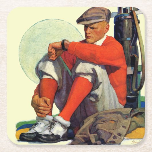 Golfer Kept Waiting Kartonnen Onderzetters (Voorkant)