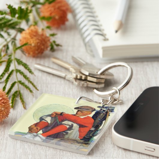 Golfer Kept Waiting Sleutelhanger (Voorkant Rechts)