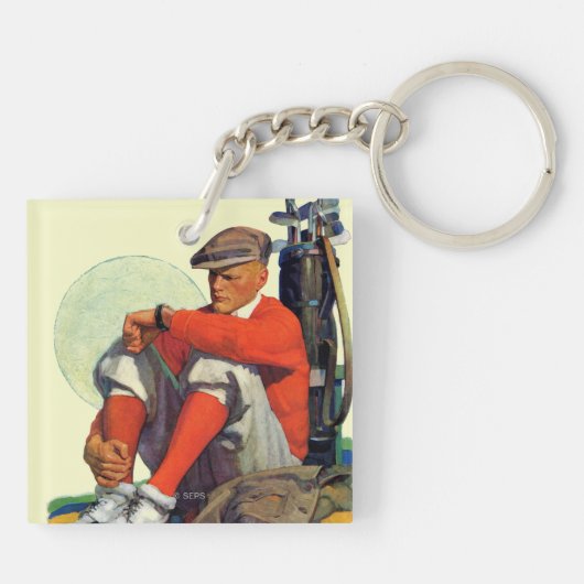 Golfer Kept Waiting Sleutelhanger (Achterkant)