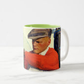 Golfer Kept Waiting Tweekleurige Koffiemok (Voorkant rechts)