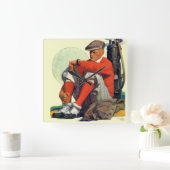 Golfer Kept Waiting Vierkante Klok (Huis)