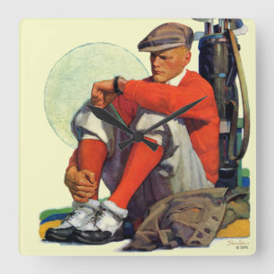 Golfer Kept Waiting Vierkante Klok