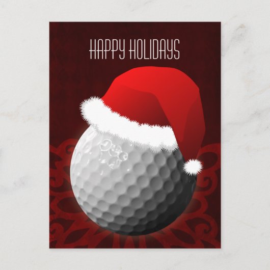 Golfer Kerst Kaarten Feestdagenkaart (Voorkant)