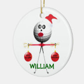 Golfer kerst keramisch ornament (Links)