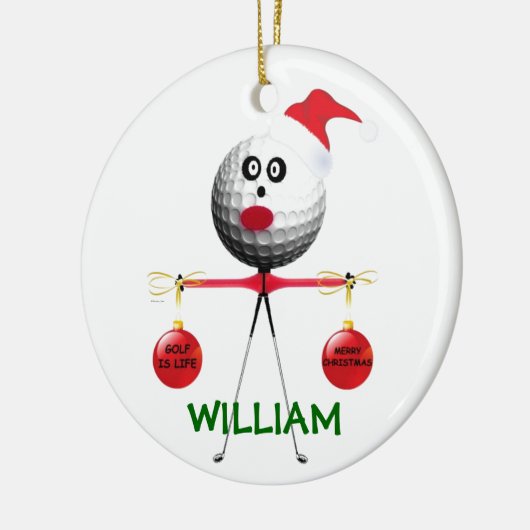 Golfer kerst keramisch ornament (Links)