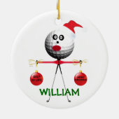 Golfer kerst keramisch ornament (Achterkant)