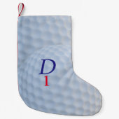 Golfer Kerst Stocking White Dimpled Golf Ball Kleine Kerstsok (Voorkant)