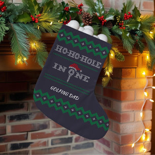 Golfer-kerst-stophal in één kleine kerstsok